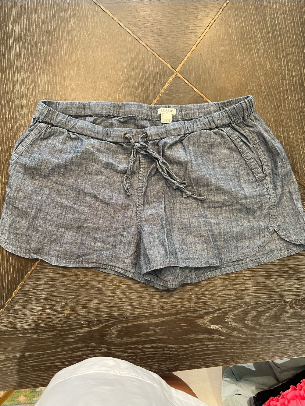 J. Crew Factory Women's Chambray Drawstring Shorts - Blue